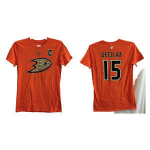 Anaheim Ducks Ryan Getzlaf #15 Player T-Shirt Medium Orange 🔥NEW🔥Fanatics NHL